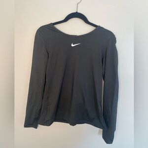 Nike Women's Dri Fit Charcoal Long Sleeve Tee